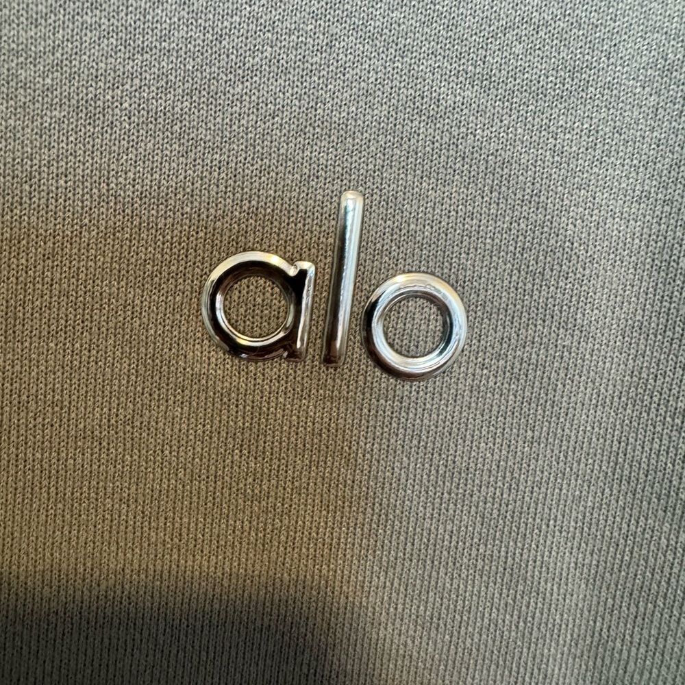 ALO Yoga Lunar Gray Cropped Hoodie NWT Size Medium - Picture 10 of 10